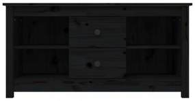 fekete tömör fenyőfa TV-szekrény 103 x 36,5 x 52 cm