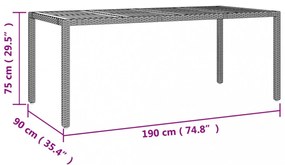 vidaXL 9 részes szürke polyrattan kerti étkezőgarnitúra párnával
