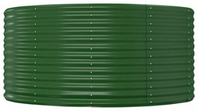 zöld színű horganyzott acél kerti magaságyás 140 x 140 x 68 cm