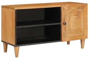 TV szekrény ajtóval Világosbarna 80 x 33 x 46 cm tömör mangófa