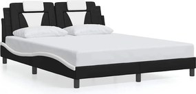 vidaXL fekete és fehér műbőr ágykeret Viana matrac nélkül 160 x 200 cm