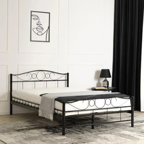 Fém ágy 120 cm Granjeros (fekete) (ágyráccsal). Akció -21%. 1119129