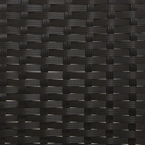 fekete 2 személyes polyrattan kerti pad párnával