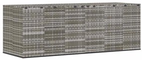 szürke polyrattan kerti párnatartó doboz 291 x 100,5 x 104 cm