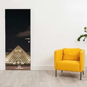Fotótapéta ajtóra - Louvre éjjel (95x205cm)
