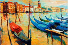 Kép - Velencei kikötő (90x60 cm)