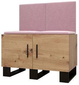 Előszobabútor Amanda 19 (artisan tölgy + rózsaszín). 1086020