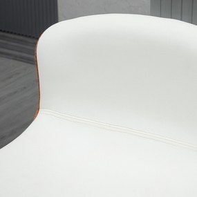 HOMCOM 2 db Modern Dizájnnal Készült Bárszék Állítható Ülésmagassággal 64-85 cm 360° Forgatható Műanyag Borítással Krém Színű Imitált Fa | Aosom