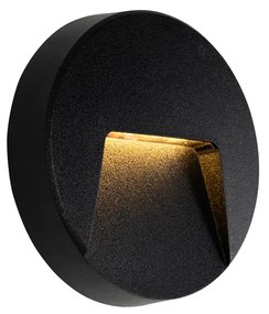 Kültéri fali lámpa fekete kerek LED-del IP65 - Gem