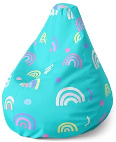 Pear babzsák színes szivárványok - gyerek, türkiz