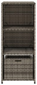szürke polyrattan kerti tárolószekrény 50 x 55 x 115 cm