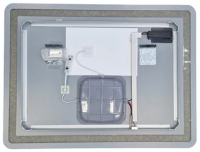 Viva AURA fürdőszoba tükör - érintőkapcsolós - páramenetesítős - órával - LED - FEKVŐ - 80 x 60 cm