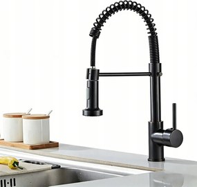 Konyhai csaptelep flexibilis forgatható kifolyócső magas mosdó csaptelep fekete