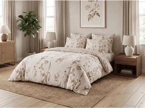 Mikroflanel ágyneműhuzat mikroszálból BOTANIQUE bézs-rózsaszínű Ágyneműhuzat mérete: 70 x 90 cm | 140 x 200 cm