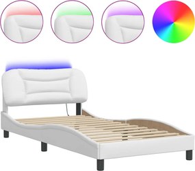 vidaXL fehér ágykeret LED-ekkel matrac nélkül Hvar 100 x 200 cm