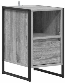 vidaXL Éjjeli asztal fiókkal Szürke Sonoma 39,5 x 30 x 50 cm Faanyag