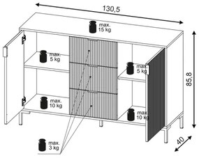 FLOP fiókos komód, fehér
