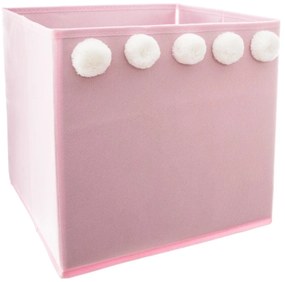 POMPOME rózsaszín összecsukható doboz pomponokkal