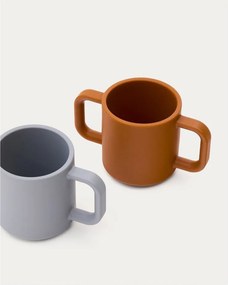 Kék-narancssárga szilikon gyerek bögre szett 2 db-os Lili – Kave Home