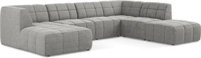 Szürke buklé sarokkanapé (U alakú) Aloha – Makamii