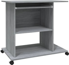 vidaXL szürke sonoma színű szerelt fa számítógépasztal 80 x 50 x 75 cm