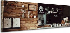 Vászonkép Konyha Fa Kávé 120x40 cm