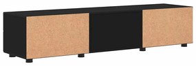 TV szekrény fiókkal polcokkal Fekete 150 x 39 x 30 cm Faanyag