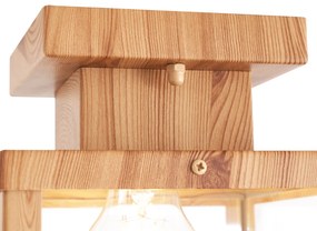 Ipari kültéri mennyezeti lámpa fa és átlátszó üveggel - Rotterdam