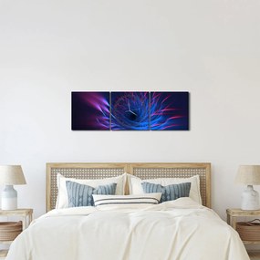 Kép - virág absztrakció (órával) (90x30 cm)