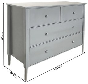AVIELA komód, szürke