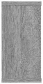 4 db szürke sonoma színű szerelt fa fali kockapolc 100x15x30 cm