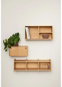 Natúr színű többszintes fali polc tölgyfa dekorral 80 cm Focal – Hübsch