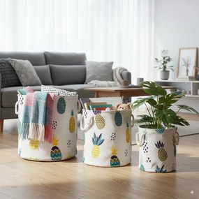 Ananászos tároló kosár 35 x 40 cm - m méret