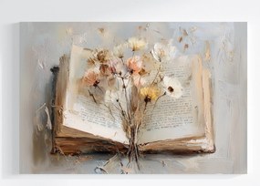 Vászonkép Canvas Dekoráció Absztrakt Könyv Szárított Virágok 60x40