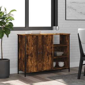 füstös tölgy színű szerelt fa tálalószekrény 100 x 33 x 75 cm