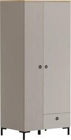 Szekrény, szürkésbarna Taupe/silverjack tölgy, DOMCA 2D1S