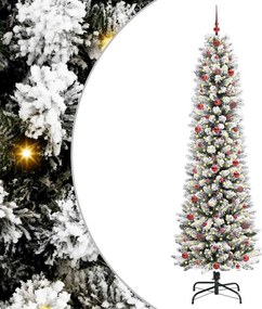 vidaXL Mű karácsonyfa 300 LED-del Fehér 240 cm PVC és Fém és Műanyag