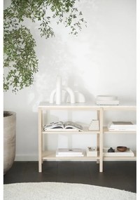 Barna-bézs konzolasztal kő asztallappal 140x40 cm Orwel - Rowico