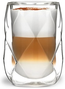 Geo 2 db-os duplafalú lattés pohár készlet, 250 ml - Vialli Design