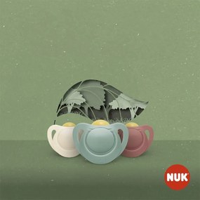 NUK For Nature latex cumi  6-18 h 2 db box piros, vel. 6-18 m