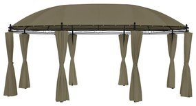 tópszínű pavilon függönyökkel 520 x 349 x 255 cm 180 g/m²