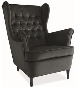 Harry Velvet fotel fekete