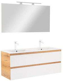 Vario Forte 120 komplett fürdőszoba bútor tölgy-fehér