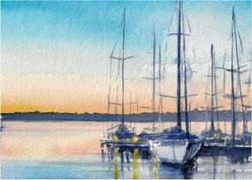 Kép - Csónakázás, akvárium (70x50 cm)