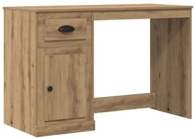 vidaXL Asztal tárolóval, Mesterséges tölgy, 50x115x75 cm, Mérnöki fa