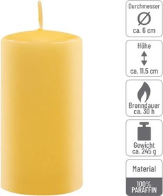Gyertya készlet 11,5 cm Ø 6 cm 6 db sárga