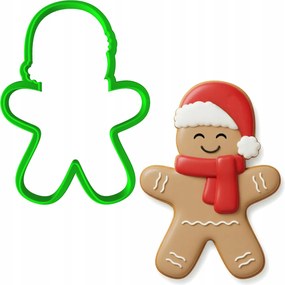 Karácsonyi Forma Karácsonyra Mézeskalács figura sapkával 9cm