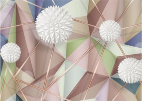 Kép - 3D absztrakció pasztell színekben (üvegen) (70x50 cm)