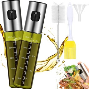 2db Olajmosó Ecet Olaj Adagoló Spray Üveg Palack