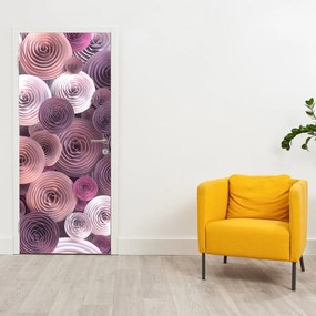 Fotótapéta ajtóra - Absztrakt rózsa virág motívum (95x205cm)